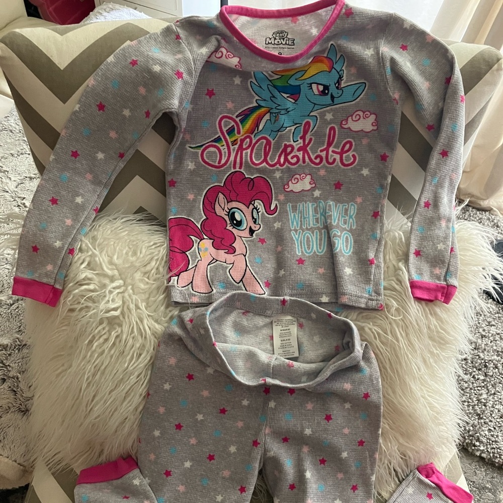 New- MLP twilight sparkle pinkie pie thermal pajamas- my little pony